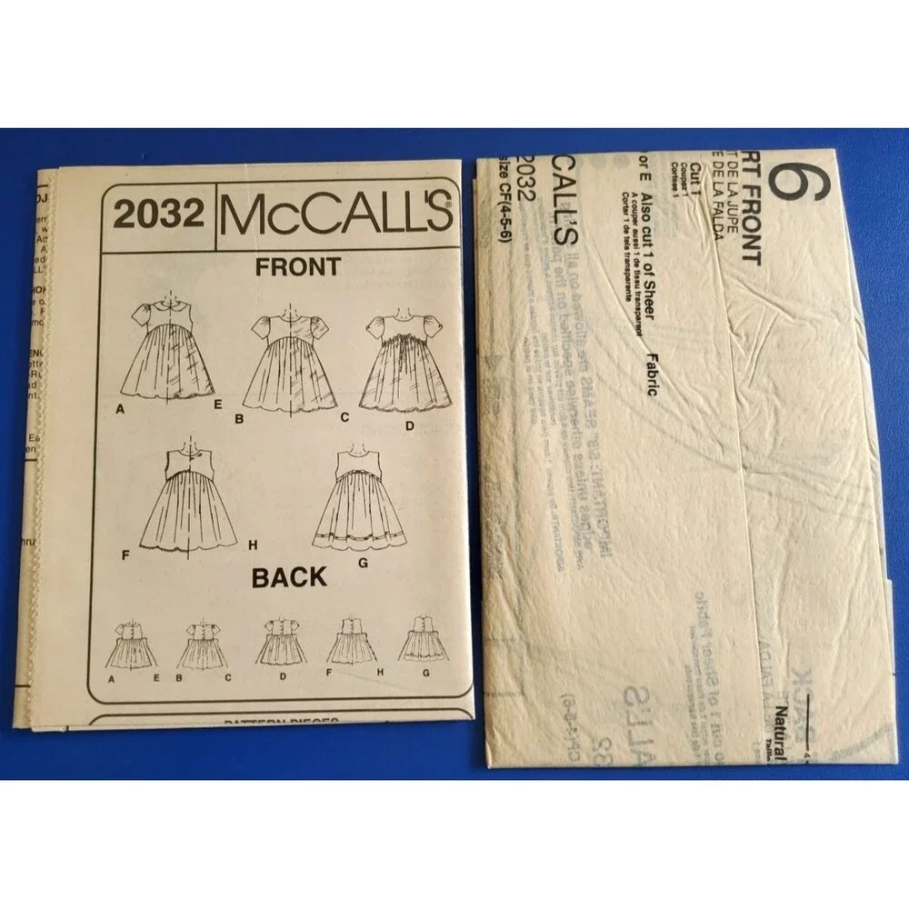 VTG McCalls 2032 Sewing Pattern Girls Dress (8 Great Looks) Size 4-5-6 UNCUT